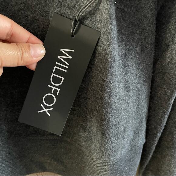 Wildfox Happy Days Ahead Dark Gray Lightweight Sweatshirt Women’s Large NWT - Picture 7 of 8